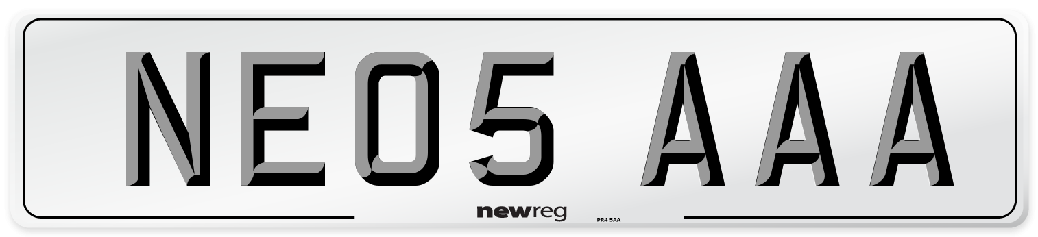 NE05 AAA Number Plate from New Reg
